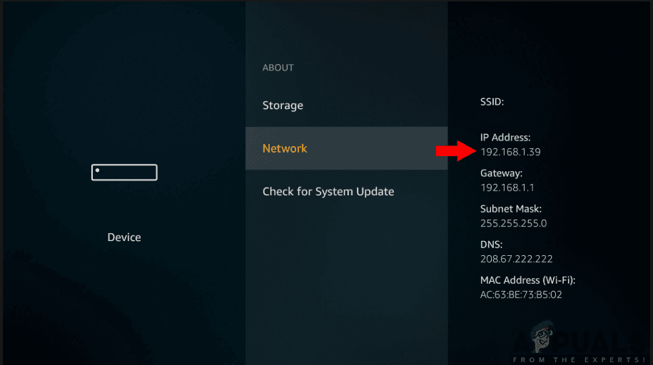 Vérification de l'adresse IP de votre Smart TV