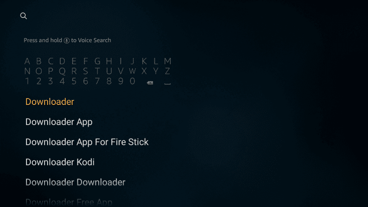 Cliquez sur le bouton de navigation vers le bas de votre télécommande jusqu'à ce que le terme de recherche soit mis en surbrillance.